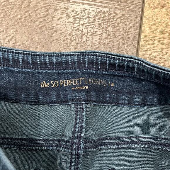 Chico's Women's So Perfect Denim Leggings Dark Wash Size L/12 - Picture 7 of 10